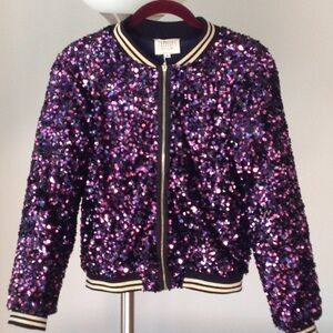 🔮🎆🔮 Hanna Banana - Purple Sequin Bomber Jacket